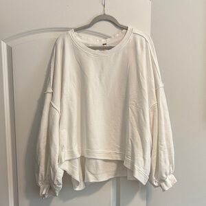 Free People Off-White Relaxed Sweatshirt